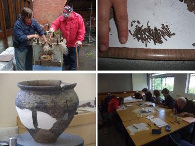 Figure 1 - The Joy of Post Ex - Top Left: Floatation (not as nice as it sounds) - Top Right: